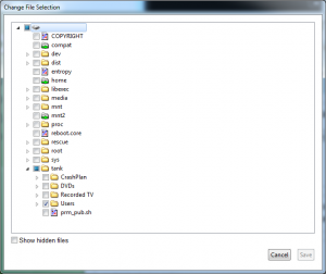 graphic of selecting files to upload, including those in /tank ZFS pool
